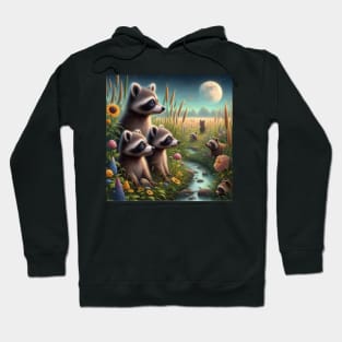 Baby Racoons Surreal . Hoodie